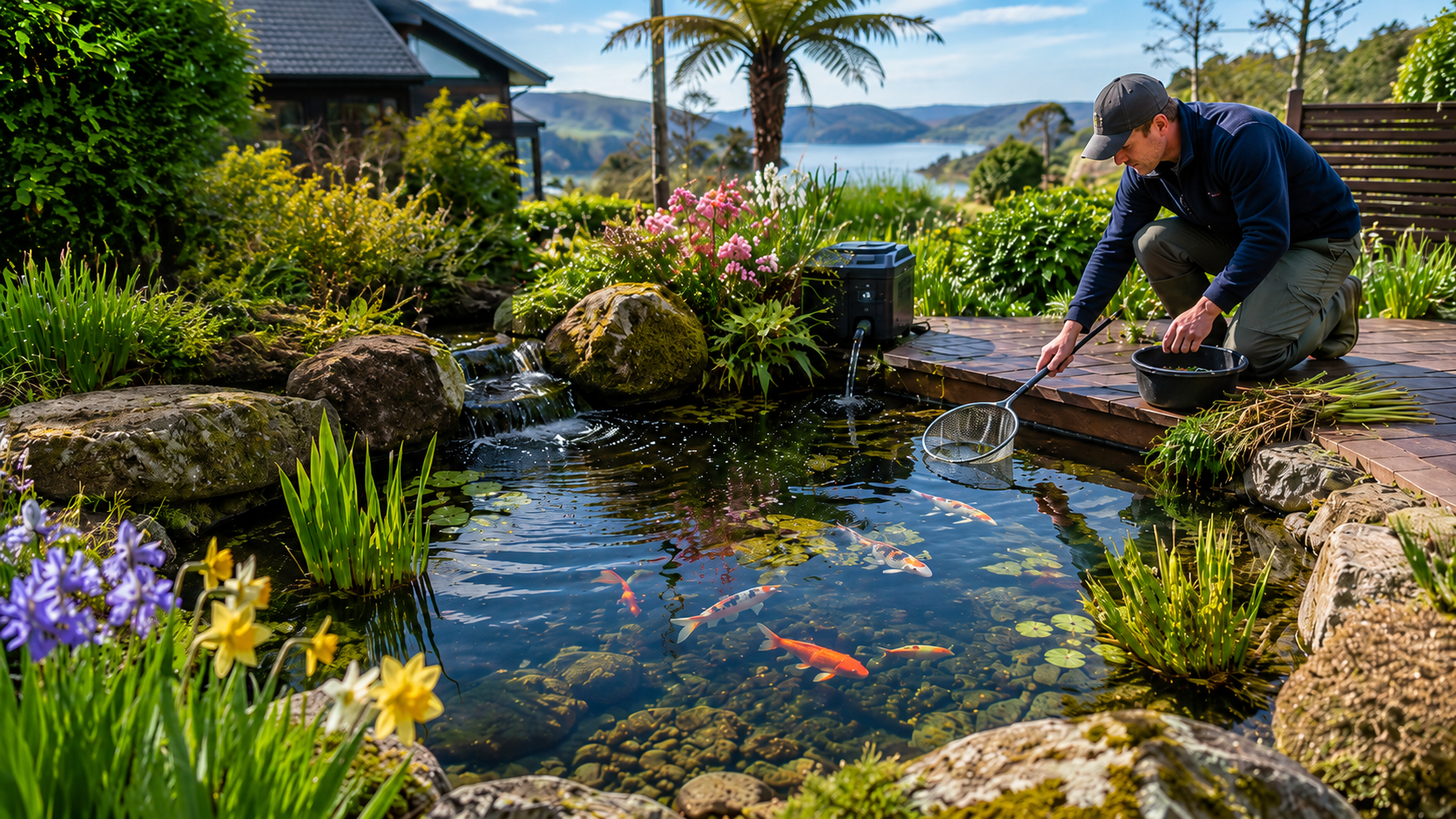 Spring pond care and maintenance in New Zealand