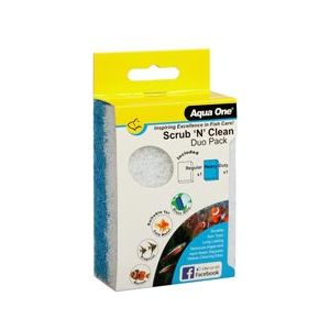 Aqua One Scrub N Clean Algae Pad Duo Pack – Fine & Coarse (Small)