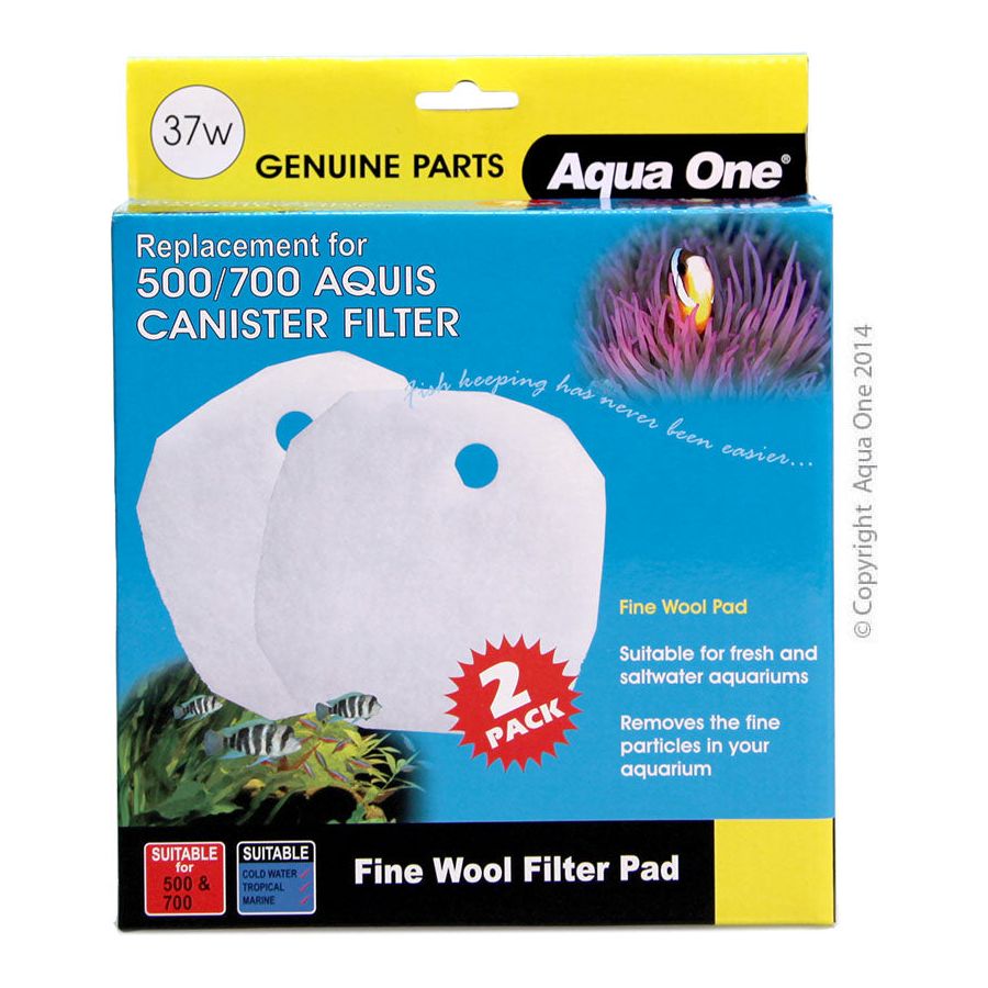 Aqua One Wool Pad - White 500/700 Aquis (2pk) 37w