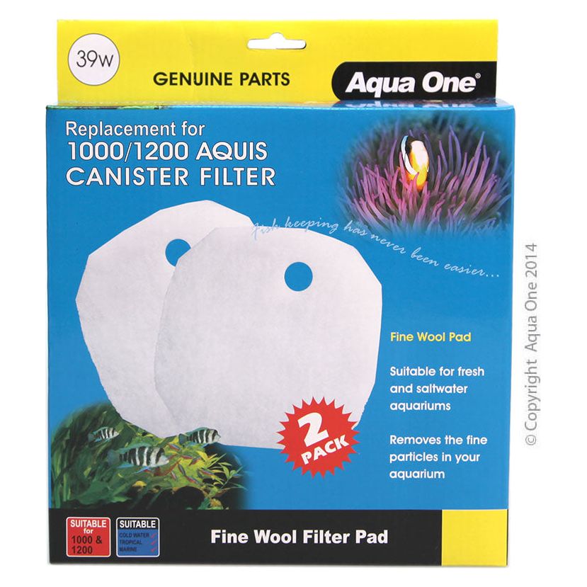 Aqua One Wool Pad - White CF1000/1200; VA650/750 Aquis (2pk) 39w