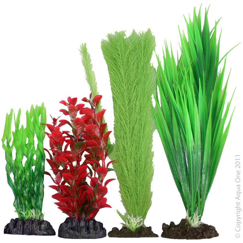 Aqua One Plastic Plant - 4pk