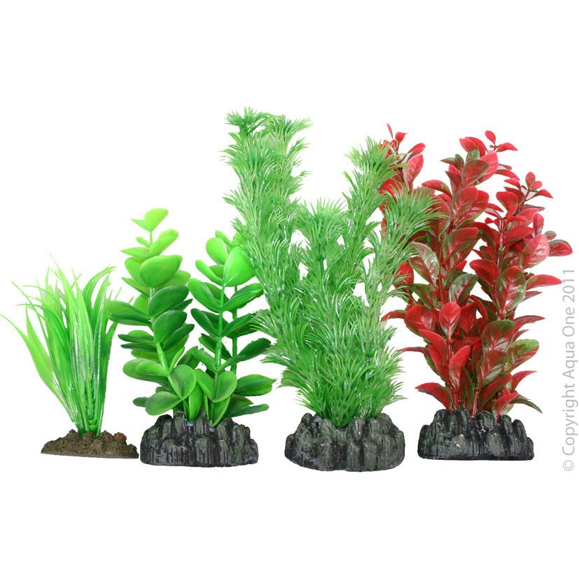 Aqua One Plastic Plant - 4pk