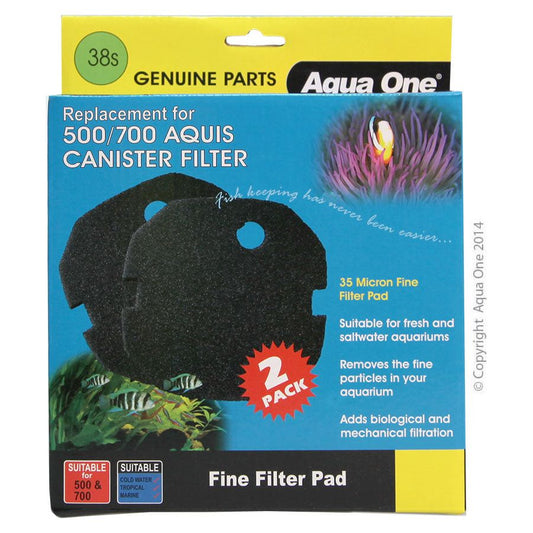 Aqua One Sponge Pad - Black (35ppi) - 500/700 Aquis (2pk)
