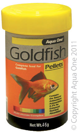 Aqua One Goldfish Pellet Food 1mm 45g