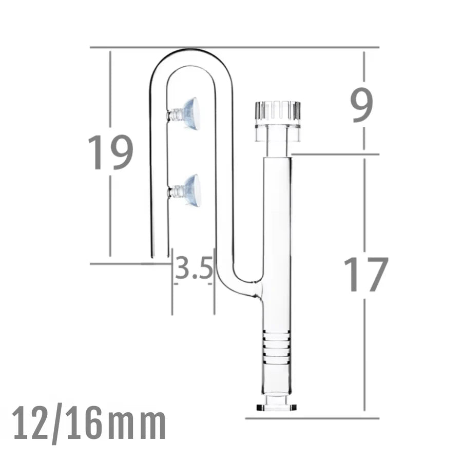 Aquarium Glass External Filter Inlet Pipe with Integrated Surface Skimmer