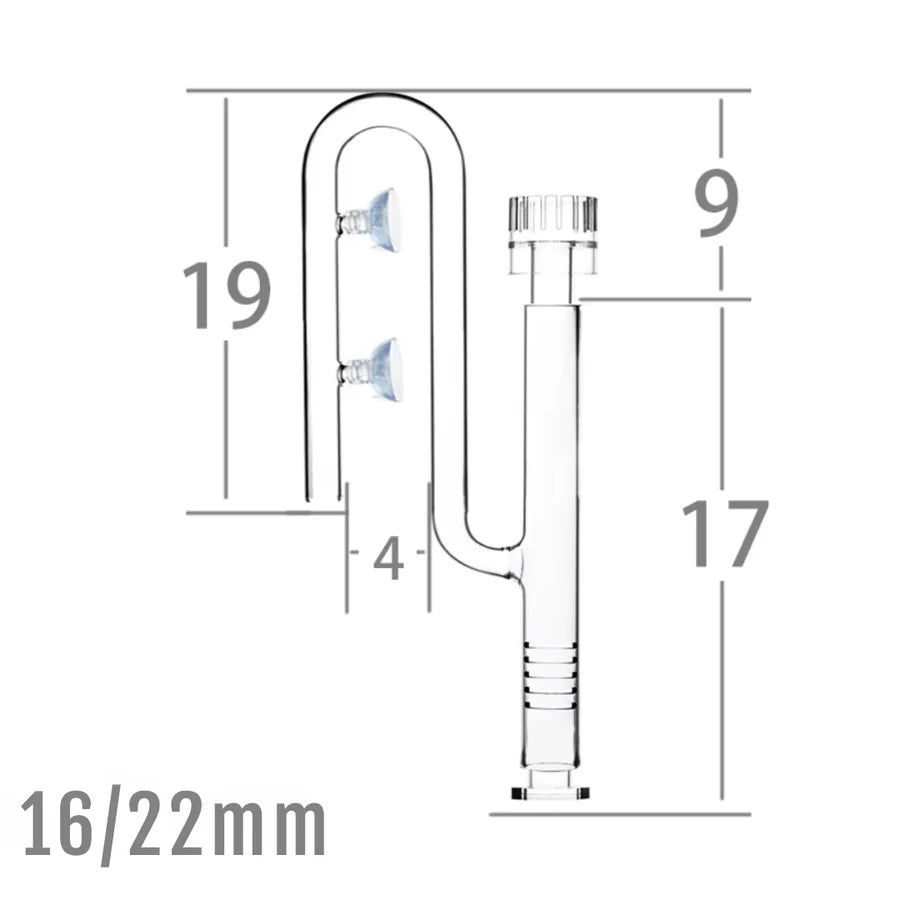 Aquarium Glass External Filter Inlet Pipe with Integrated Surface Skimmer