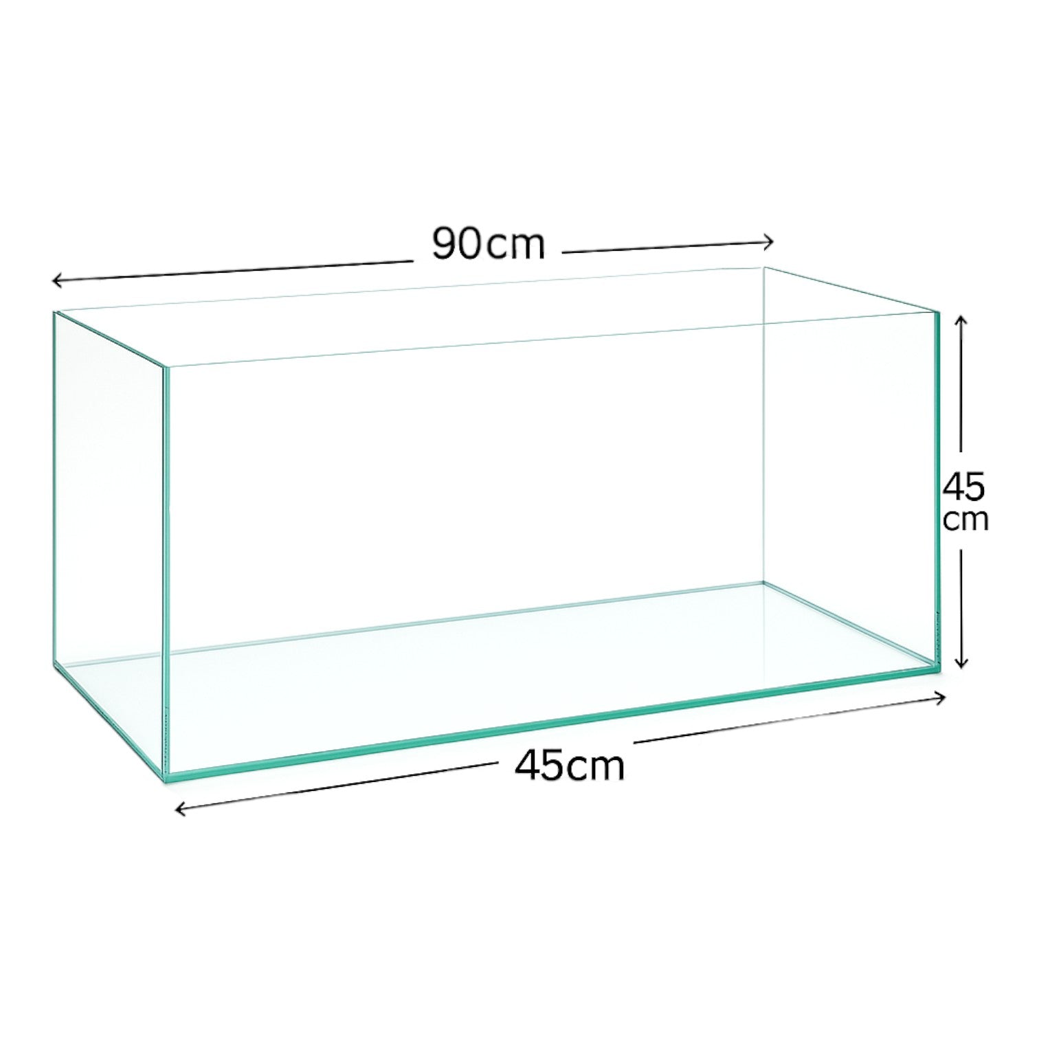Aquascaping Essentials Ultra Clear Rimless Aquarium – 182L (90x45x45cm, 10mm Glass)