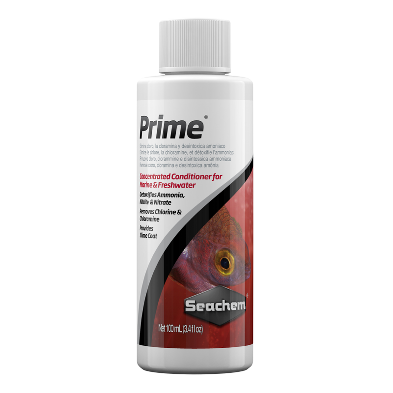 Seachem Prime 100 mL aquarium water conditioner bottle